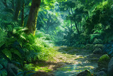 絵画的な自然系の背景背景のイラスト(AI generated image)
