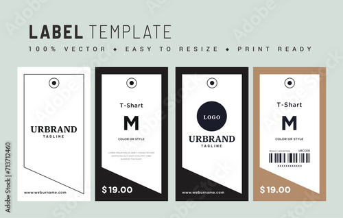 Hang tag label and price tag apparel care label barcode innovation garments accessories sustainability packaging design and vintage fashion product.