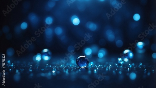 Bokeg Background with glass  ball  Blue Color Floating Particles in a Bokeh Background with Light Background  Soft Light  Close-Up