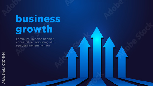 Arrows vector of business sale growth on dark blue background