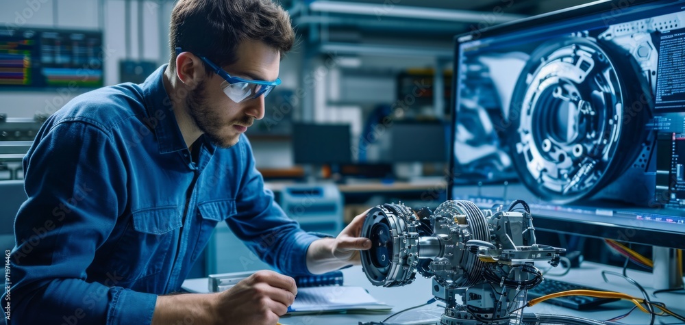 Engineer developing innovative technology by AI generate..engineer ...