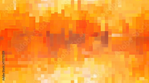 Abstract digital art contemporary orange pixel pattern