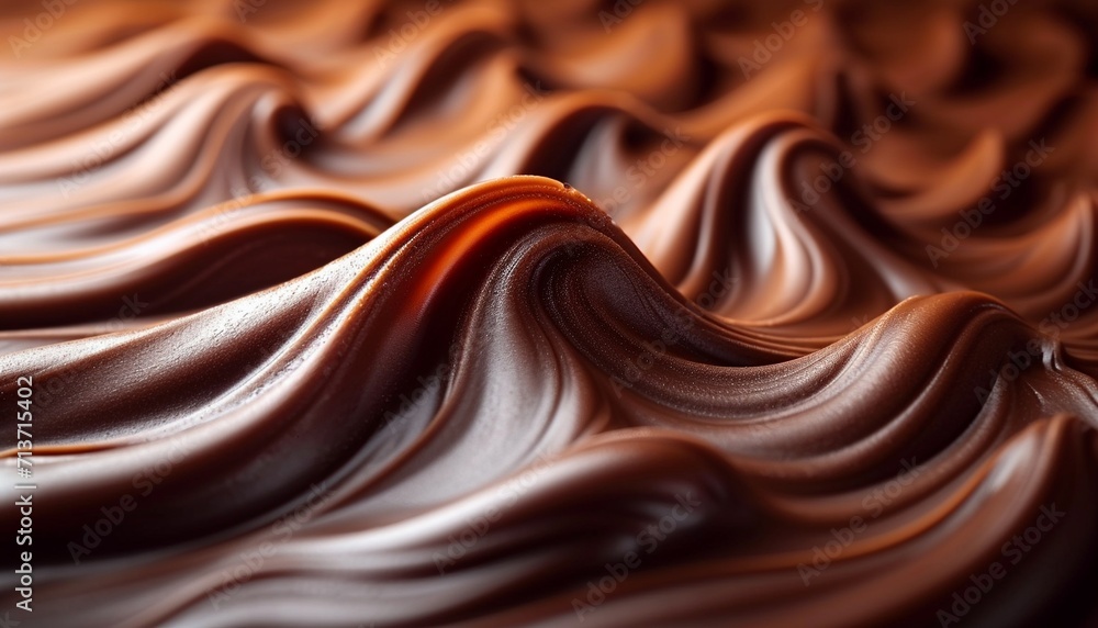 Brown chocolate flowing Abstract background, generative ai. Brown chocolate flowing Abstract background, generative ai.