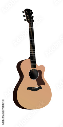 acoustic guitar isolated on white