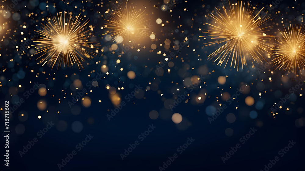 Happy New Year, burning fireworks with bokeh light background Happy New Year, burning fireworks with bokeh light background