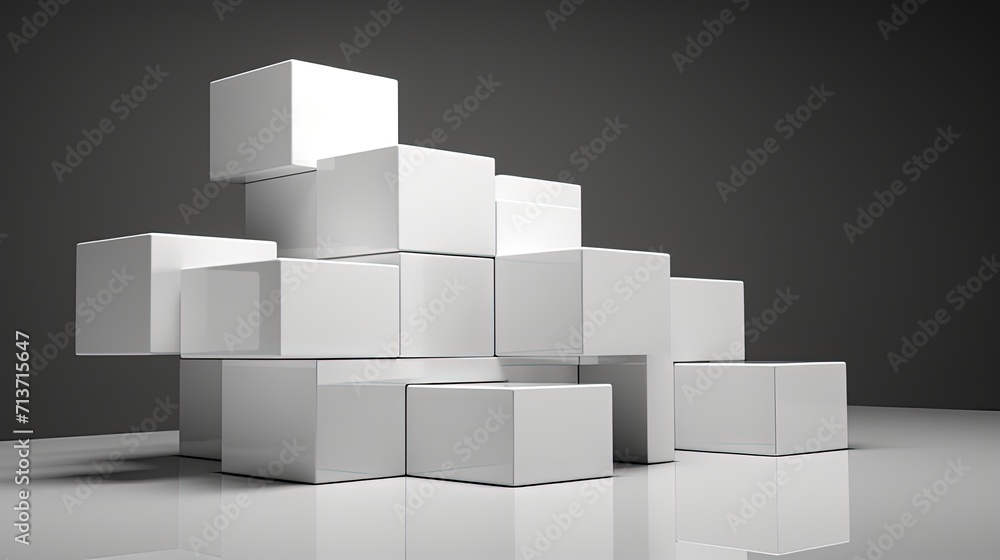 Cubic formations with a minimalistic design emphasizing simplicity and elegance Cubic formations with a minimalistic design emphasizing simplicity and elegance