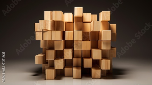 Cubic blocks arranged in an orderly and structured manner