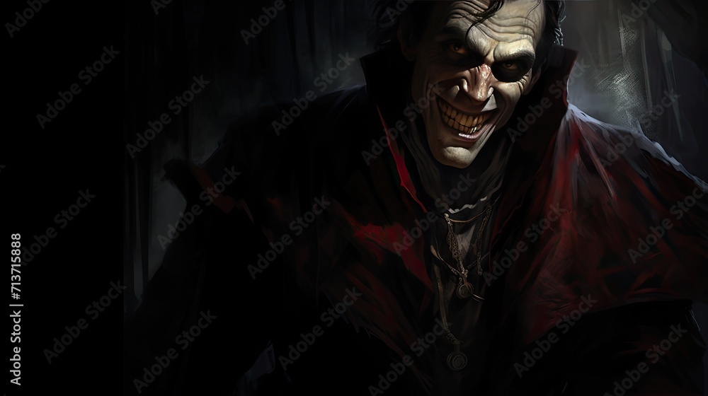 Grinning vampire lurking in the shadows Grinning vampire lurking in the shadows