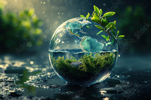 world day for water earth drop in hands, Generative ai