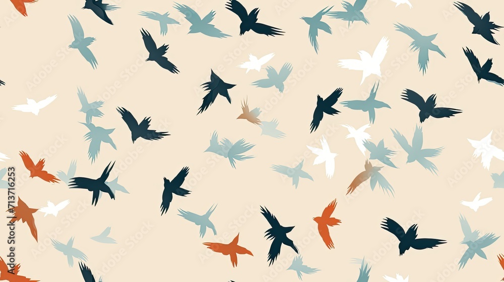 Patterns resembling a flock of birds in flight Patterns resembling a flock of birds in flight
