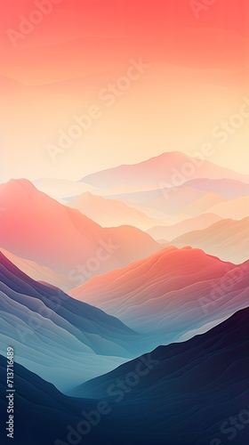 Serene mountain range bathed in soft light wallpaper for the phone