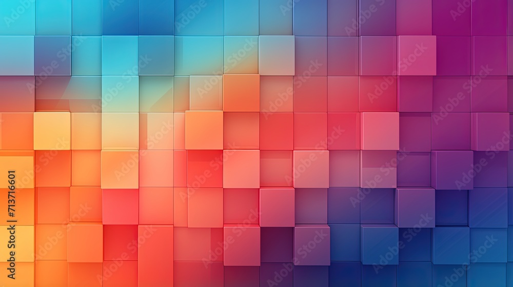 Squares with a gradient color transition creating a smooth and seamless blending of hues Squares with a gradient color transition creating a smooth and seamless blending of hues