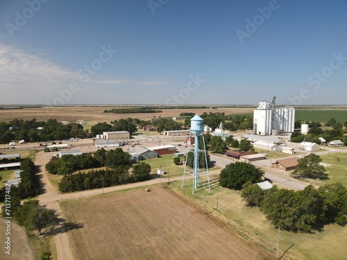 Isabel Kansas water tower and town aerial 