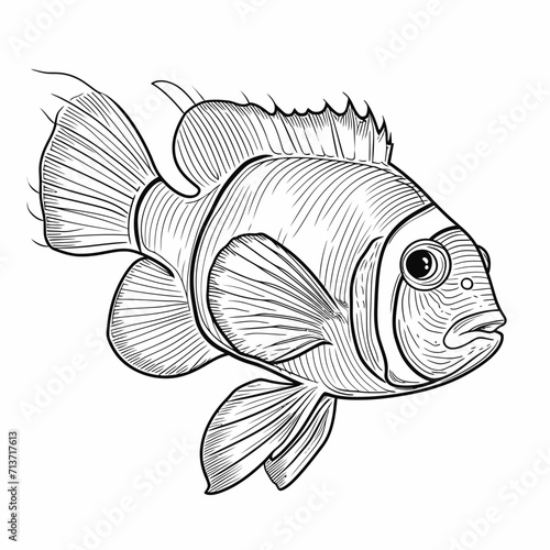 Fish Line Art Illustration