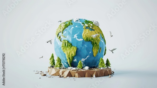 Illustration of planet earth globe. Save green planet concept