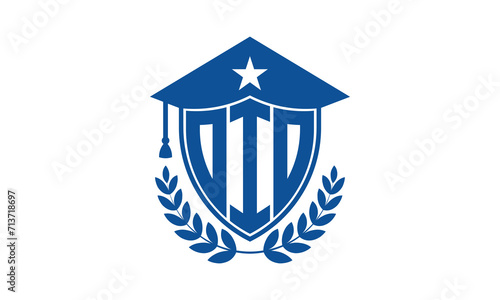 OIO three letter iconic academic logo design vector template. monogram, abstract, school, college, university, graduation cap symbol logo, shield, model, institute, educational, coaching canter, tech photo