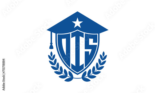 OIS three letter iconic academic logo design vector template. monogram, abstract, school, college, university, graduation cap symbol logo, shield, model, institute, educational, coaching canter, tech photo
