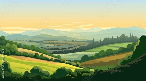 beutiful nature landscape mountain view background illustration