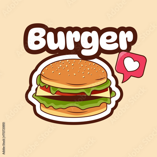 Burger restaurant cartoon banner. - Vector.