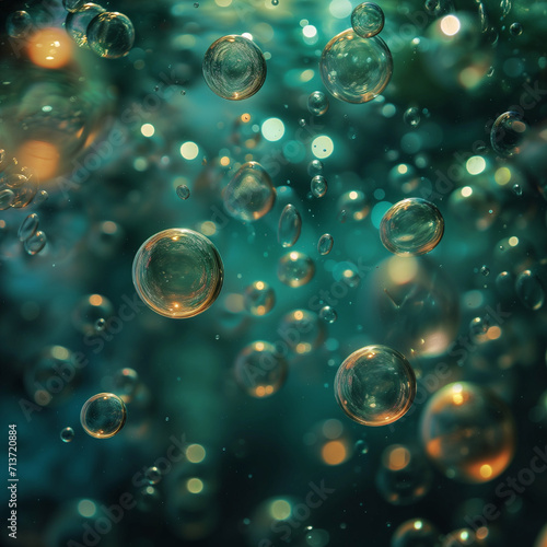 sea ​​air bubbles with beautiful lights
