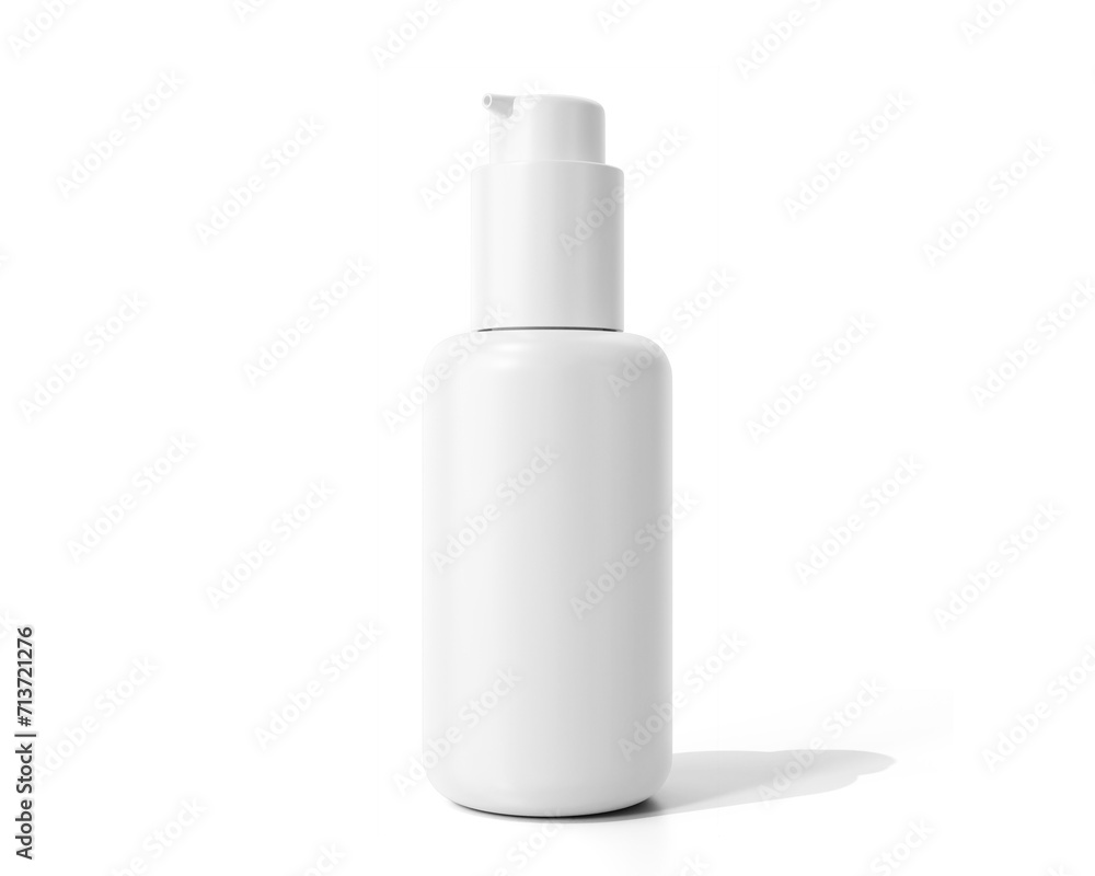 Blank White Plastic Cosmetic Spray Bottle Packaging Isolated On Transparent Background, Prepared For Mockup, 3D Render. Blank White Plastic Cosmetic Spray Bottle Packaging Isolated On Transparent Background, Prepared For Mockup, 3D Render.