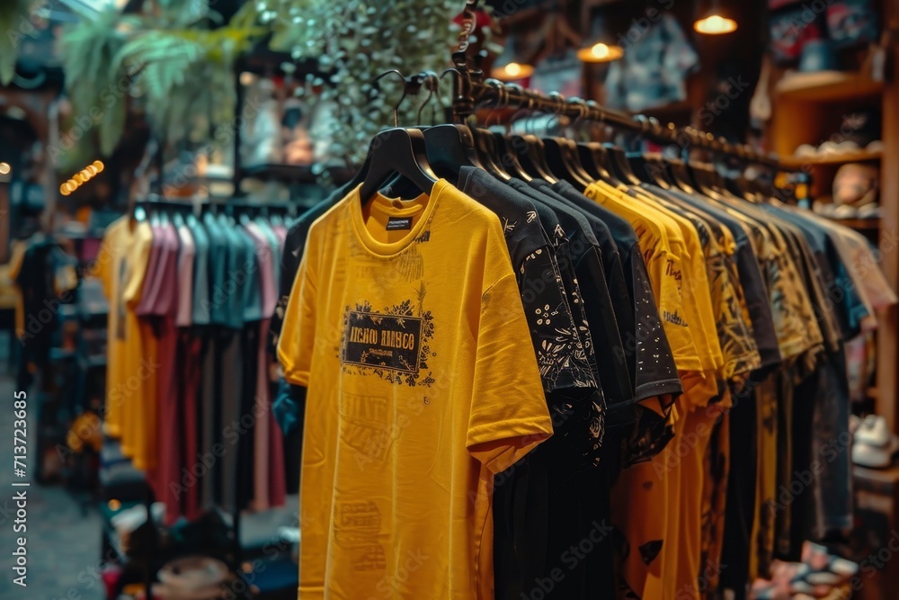 Obraz premium etalase t shirt at inside store professional photography