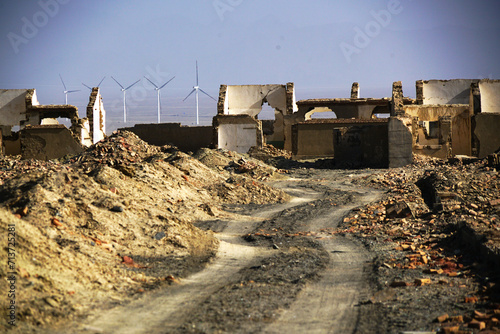 Qinghai Province, China - Lenghu - Petroleum Town Ruins photo