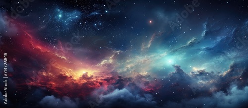Colorful outer space Nebula cloud galaxy background