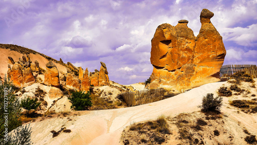 Famous Camel Rock or Chicken Rock in Imaginary Valley or Devrent Valley near Goreme,Cappadocia Region, Central Anatolia,Turkey.