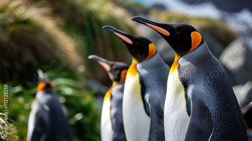 King penguins in the wild.