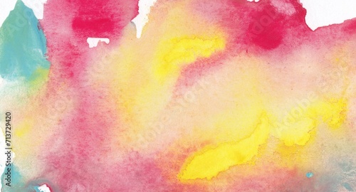 Abstract art background. Watercolours on paper. Rough brushstrokes of paint.	
