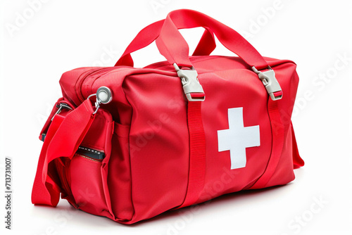 First aid kit isolated on white background. Clipping path included.