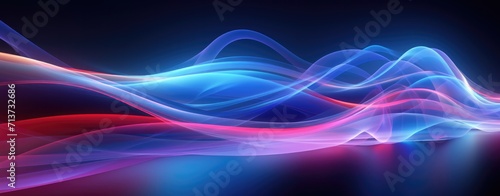 Concept merges fluidity of motion with vibrant allure of neon Dynamic waves in ethereal glow of neon lights