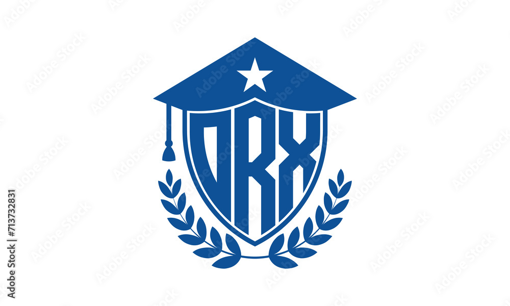 ORX three letter iconic academic logo design vector template. monogram, abstract, school, college, university, graduation cap symbol logo, shield, model, institute, educational, coaching canter, tech ORX three letter iconic academic logo design vector template. monogram, abstract, school, college, university, graduation cap symbol logo, shield, model, institute, educational, coaching canter, tech