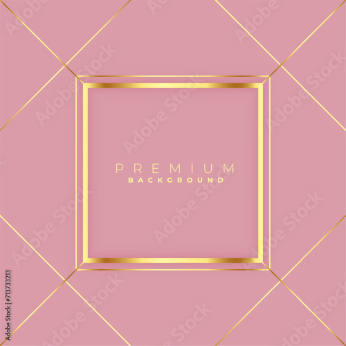 eye catching premium golden line frame wedding background design