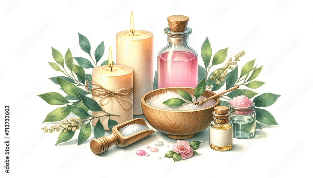 Botanical Spa and Wellness Product Display Botanical Spa and Wellness Product Display