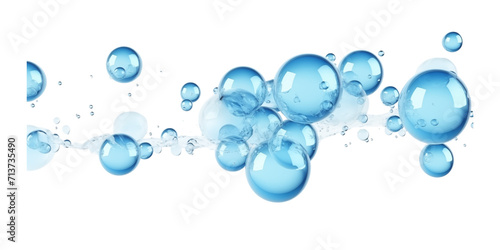 Blue Water Bubbles Isolated Transparent, Generative AI