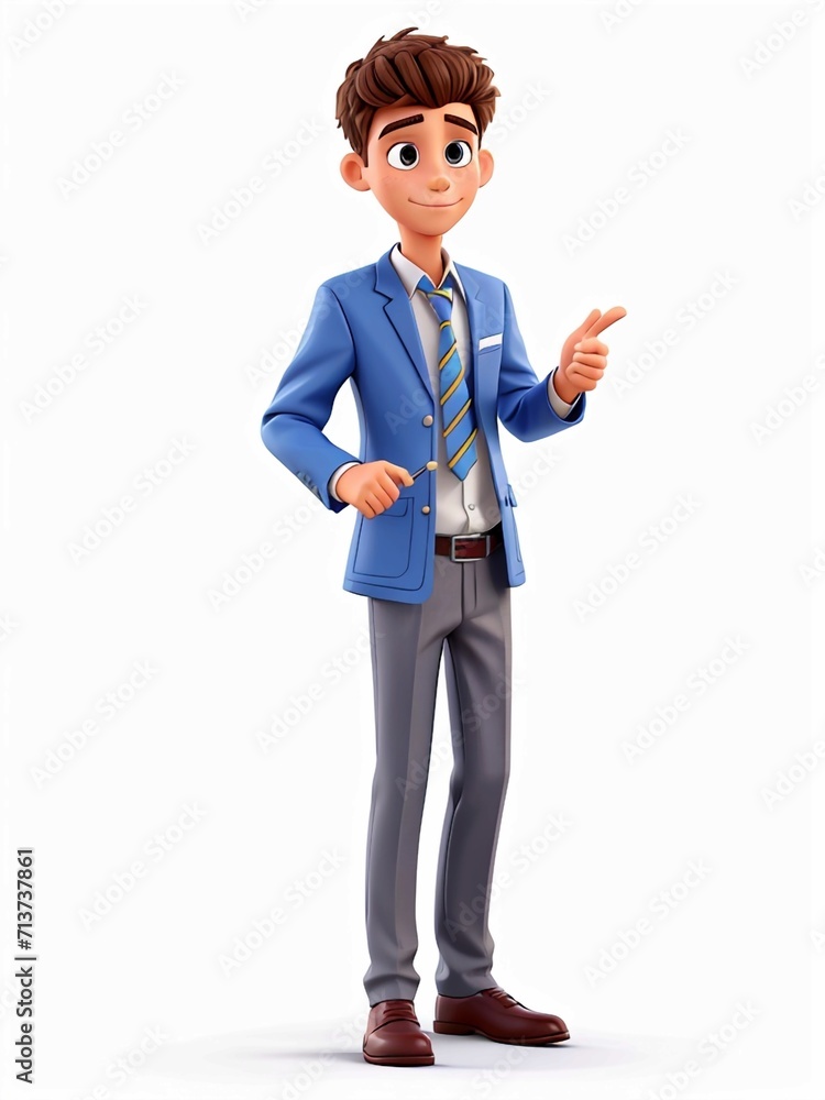 3D Illustration of a one young man work dress , Generated AI 3D Illustration of a one young man work dress , Generated AI