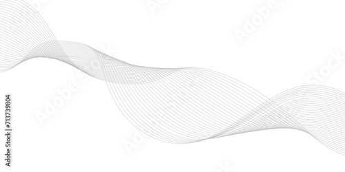 Abstract grey, white wavy smooth element swoosh speed wave modern stream curve and technology lines on transparent background. © Ahmad Araf