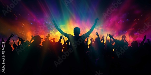 Party crowd silhouettes dancing on nightclub © mr Wajed