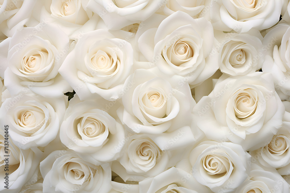 beautiful white roses as a background. close-up. top view beautiful white roses as a background. close-up. top view