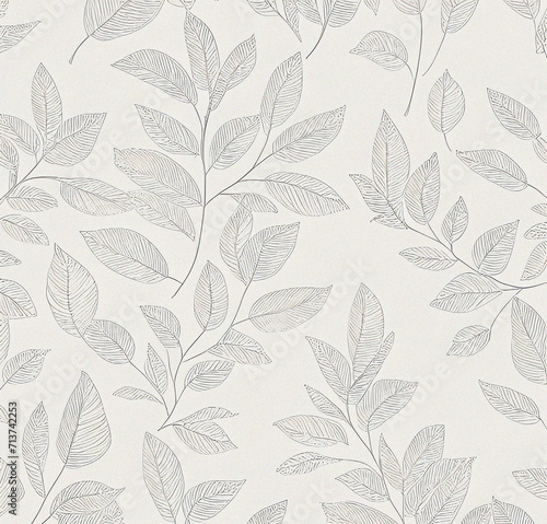 Background with leaves. Colorful illustration. Floral pattern on the white background. Flyer, card design. Nature, vintage backdrop. Decoration wallpaper. Natural template. © SuFiSa