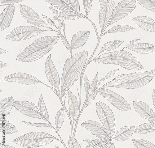 Background with leaves. Colorful illustration. Floral pattern on the white background. Flyer, card design. Nature, vintage backdrop. Decoration wallpaper. Natural template. © SuFiSa