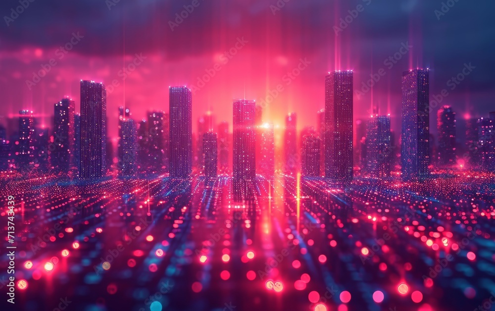 Smart city and abstract line and dot connect with gradient line design, big data connection technology concept. Smart city and abstract line and dot connect with gradient line design, big data connection technology concept.