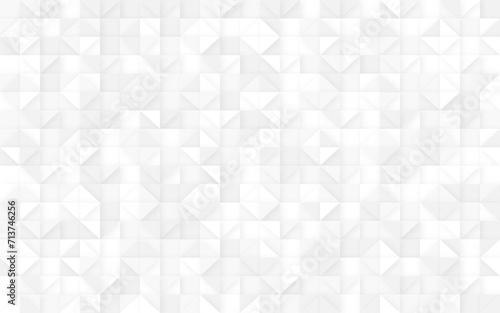 White abstract triangle geometric background for you amazing design. Grey mosaic background. Empty place for your presentation or headline. White texture.