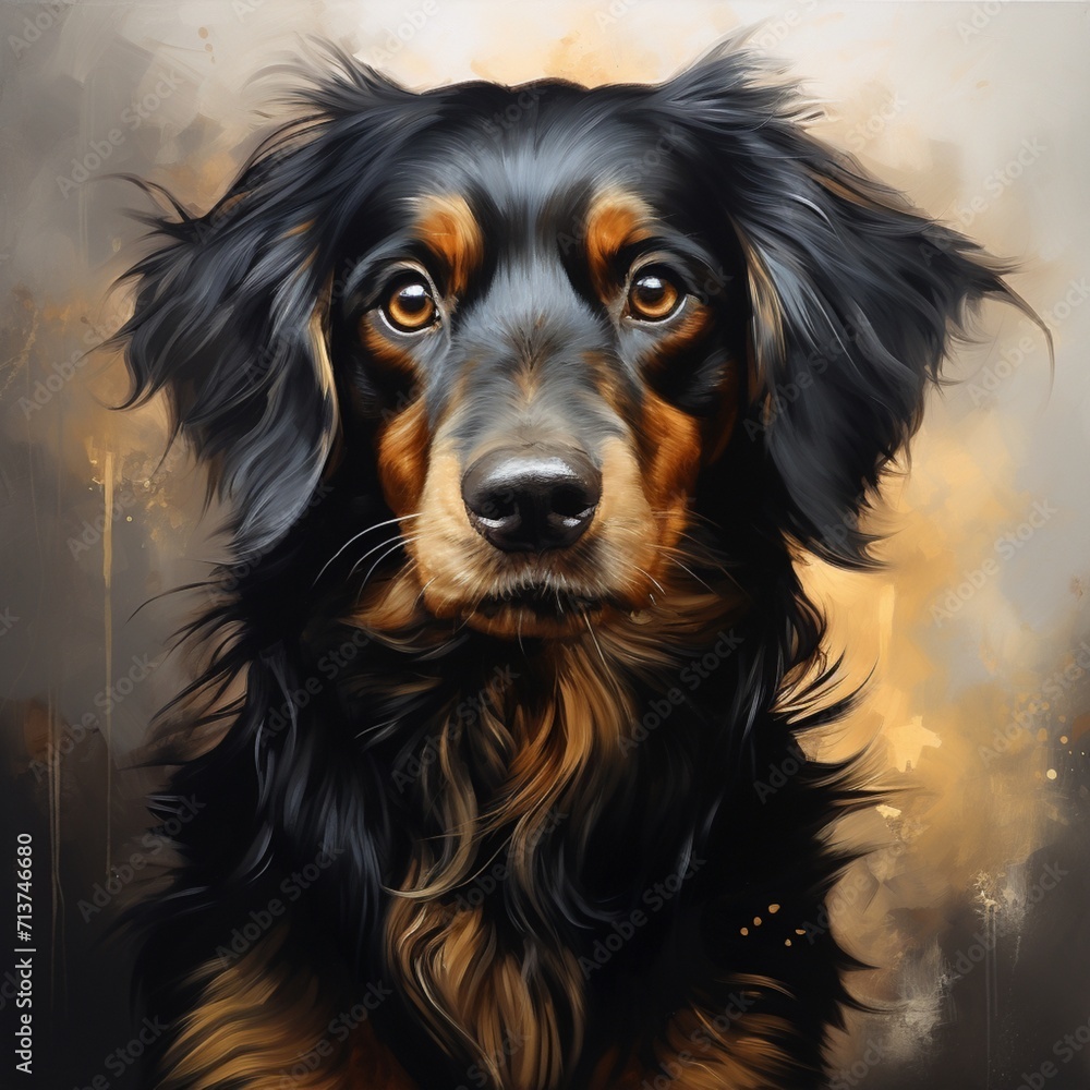 Black and golden colored dog image Generative AI