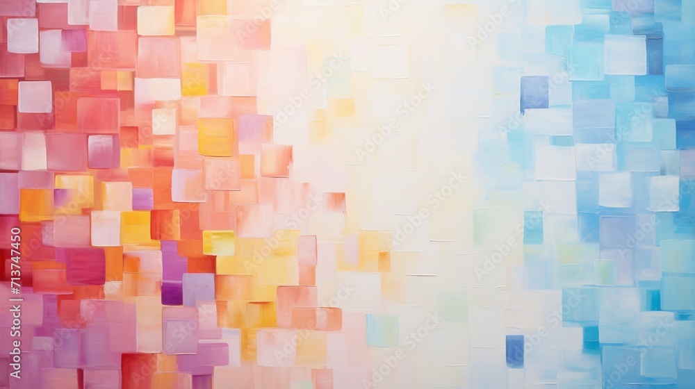 an isolated mosaic of vibrant squares and rectangles on a clean white canvas, showcasing the bold and textured design of this modern abstract artwork.