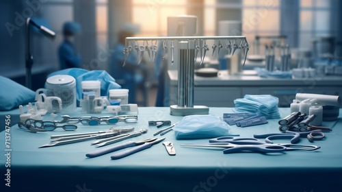 Comprehensive scene highlighting a landscape with specialized orthopedic surgical instruments for joint procedures.