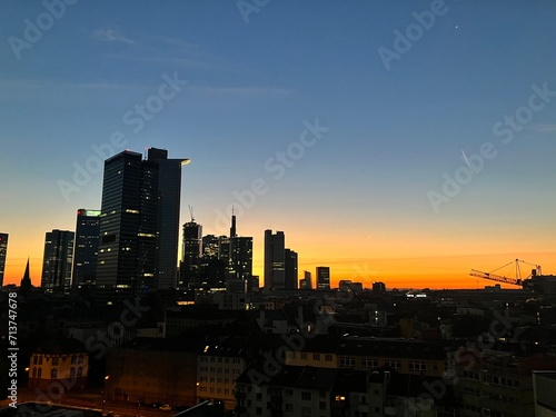 Beautiful sunrise in Frankfurt