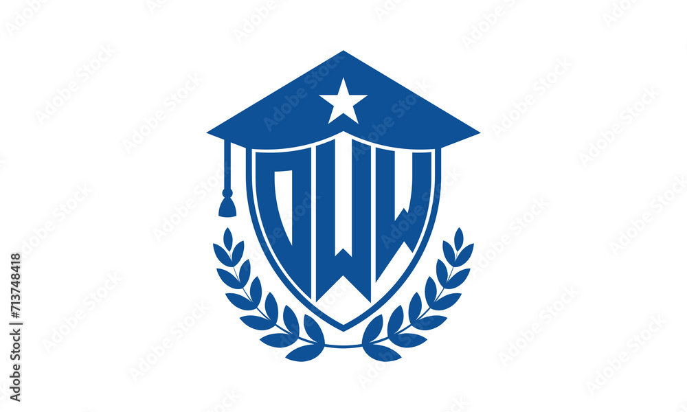 OWW three letter iconic academic logo design vector template. monogram, abstract, school, college, university, graduation cap symbol logo, shield, model, institute, educational, coaching canter, tech OWW three letter iconic academic logo design vector template. monogram, abstract, school, college, university, graduation cap symbol logo, shield, model, institute, educational, coaching canter, tech
